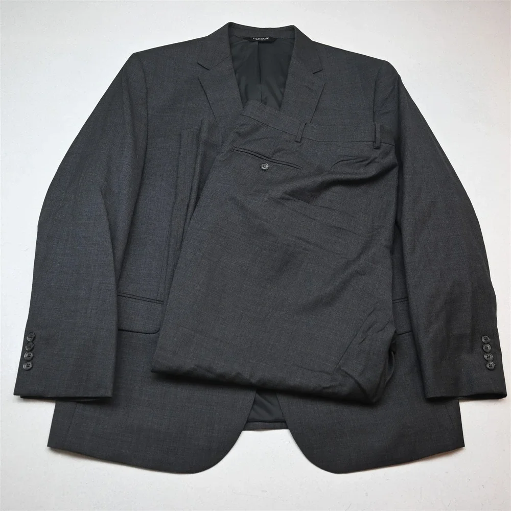 Jos A Bank 50R 48x30 Gray 100% Wool Traveler Mens Jacket Pants Suit